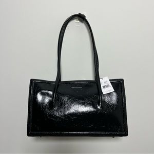 NWT Marge Sherwood Black Boston Crinkle Handbag